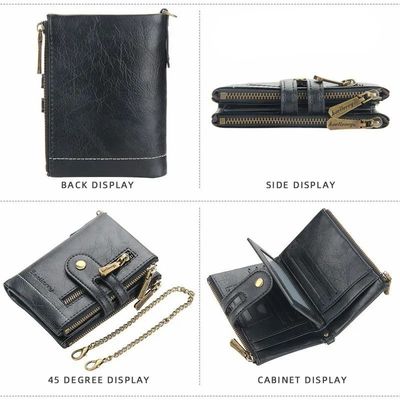 Imagen 2 del producto Billetera eco cuero Antimagnética Con Cadena