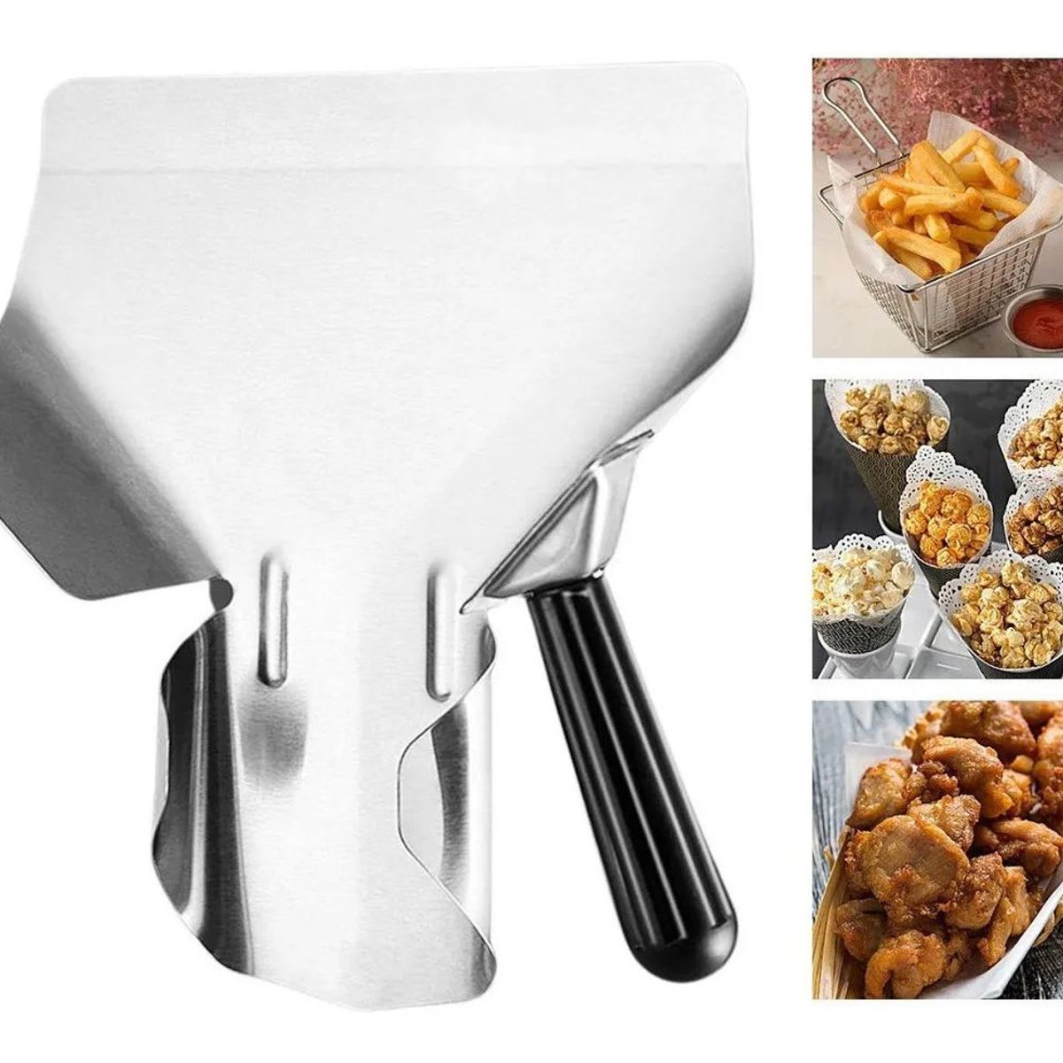 KUANGYE - Pala De Acero Inoxidable Para Papas Fritas Con Asa