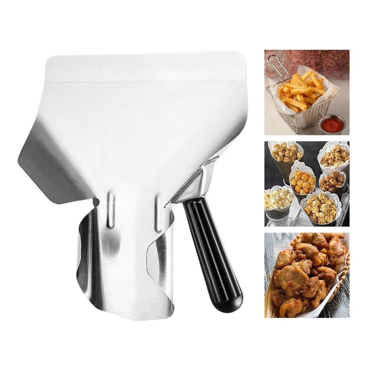 KUANGYE - Pala De Acero Inoxidable Para Papas Fritas Con Asa