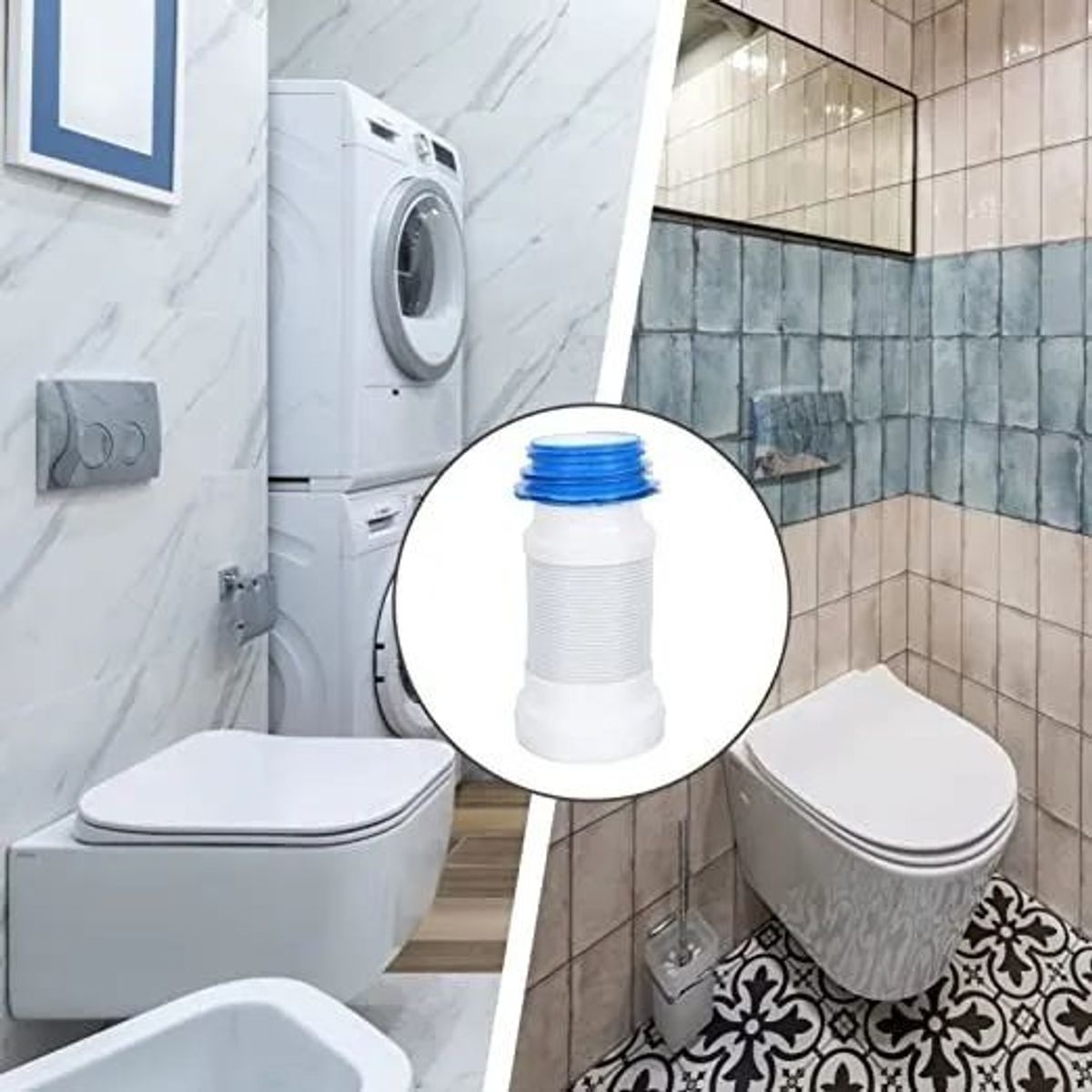 KUANGYE - Adaptador Flexible Sello Antifuga Para Wc Al Muro