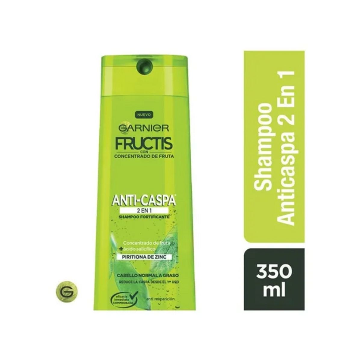 GARNIER - Garnier SHAMPOO FRUCTIS ANTI-CASPA 2 EN 1 350 ML