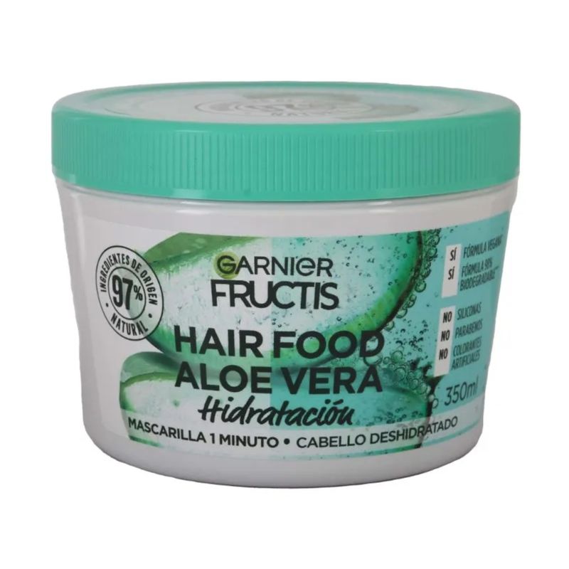 GARNIER - Garnier Mascarilla de Hidratación 1 minuto Fructis Aloe Vera 350 ML.-