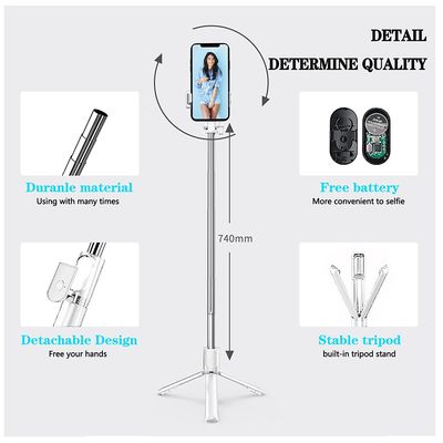 Imagen 2 del producto Palo Selfie Trípode Baston Extensible Bluetooth Blanco