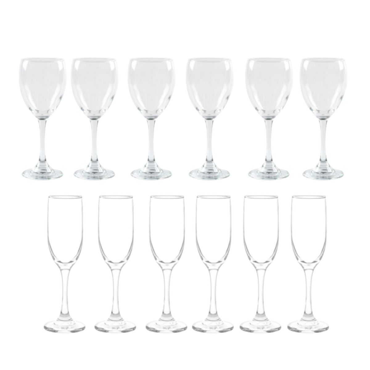CRISTAR - Set 6 Copas Vino 300cc 6 Champagne 176cc Versalles Cristal