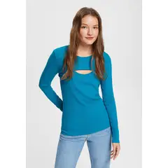 ESPRIT - Polera Deportiva Manga Larga Mujer