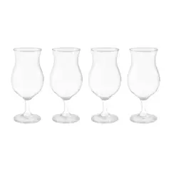 CRISTAR - Set 4 Copas Vidrio Cerveza Praga 442cc Cristal Cocina