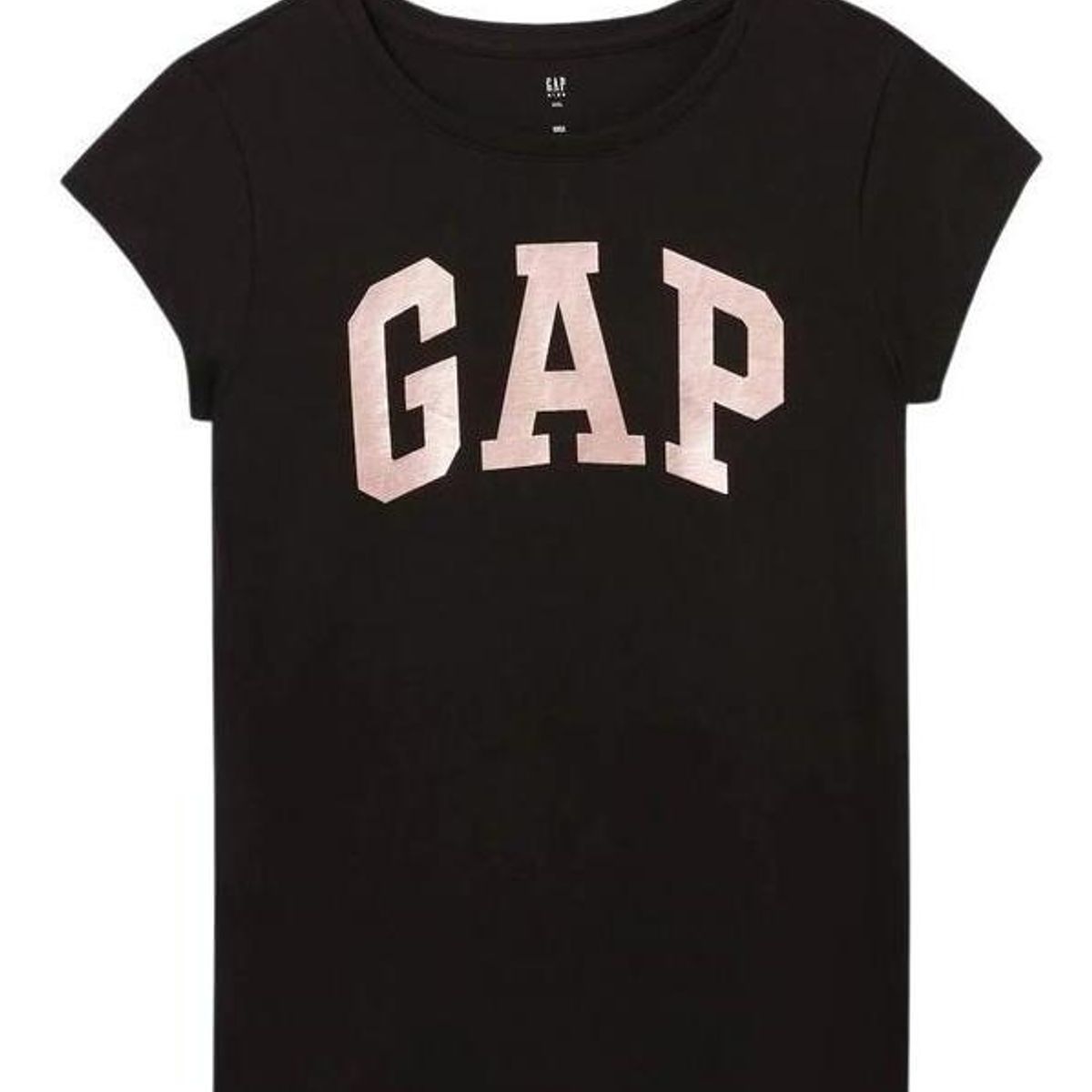 GAP - Polera Niña Gap Manga Corta Logo  Algodón Negro