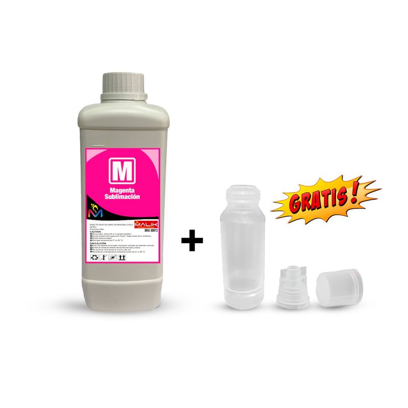 MALIK - Tinta Magenta Sublimacion 1 Litro con Botella T544 para Epson L5190