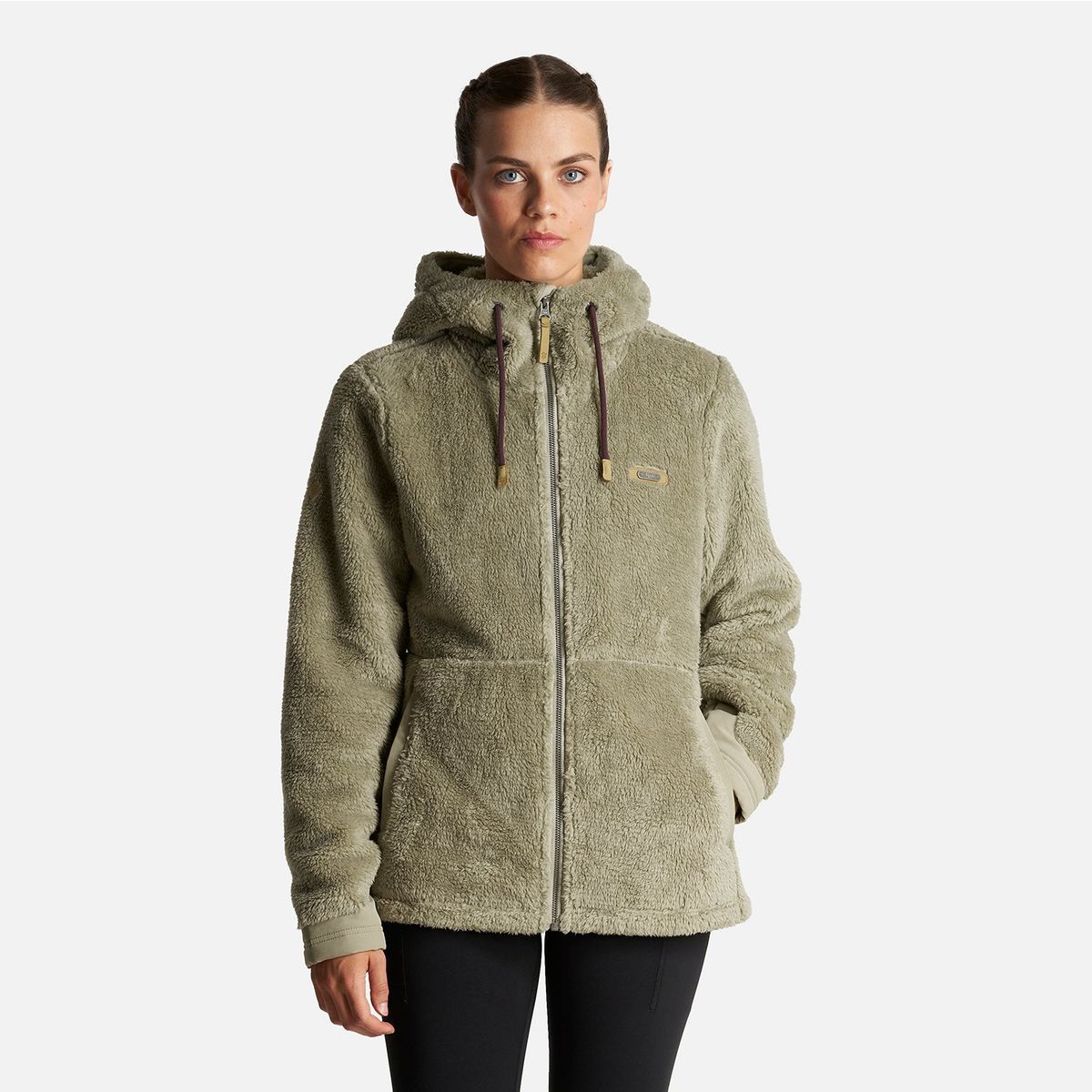 LIPPI - Chaqueta Mujer Bear Shaggy-Pro Hoody Jacket Verde Grisaceo Lippi