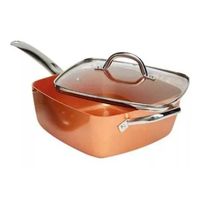 Juego De Cocina 4 Piezas Cacerola Olla Sarten Cuadrada