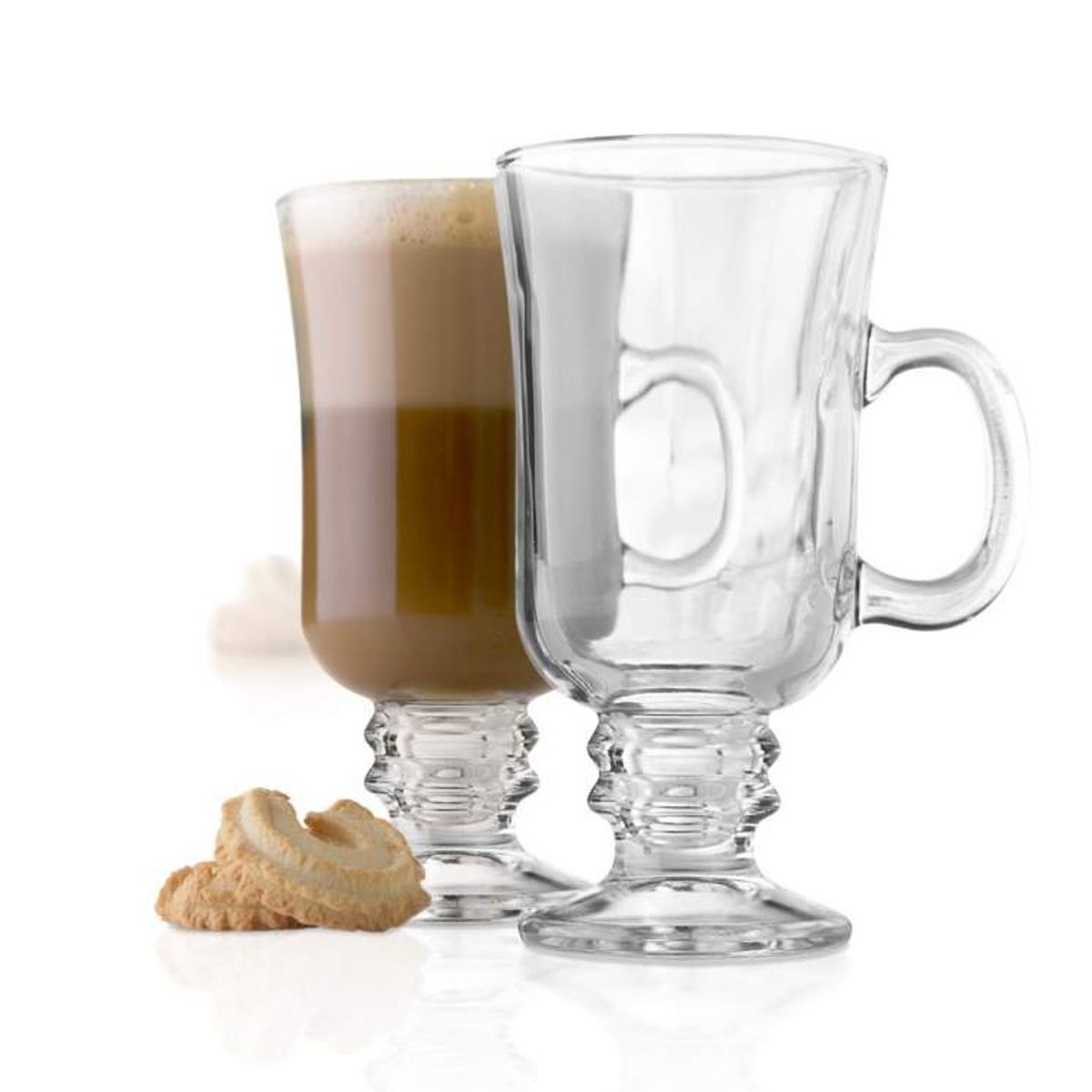 GENERICO - Set 4 Tazas Pequeñas Vidrio Cristal Capuchino Cafe 110ml