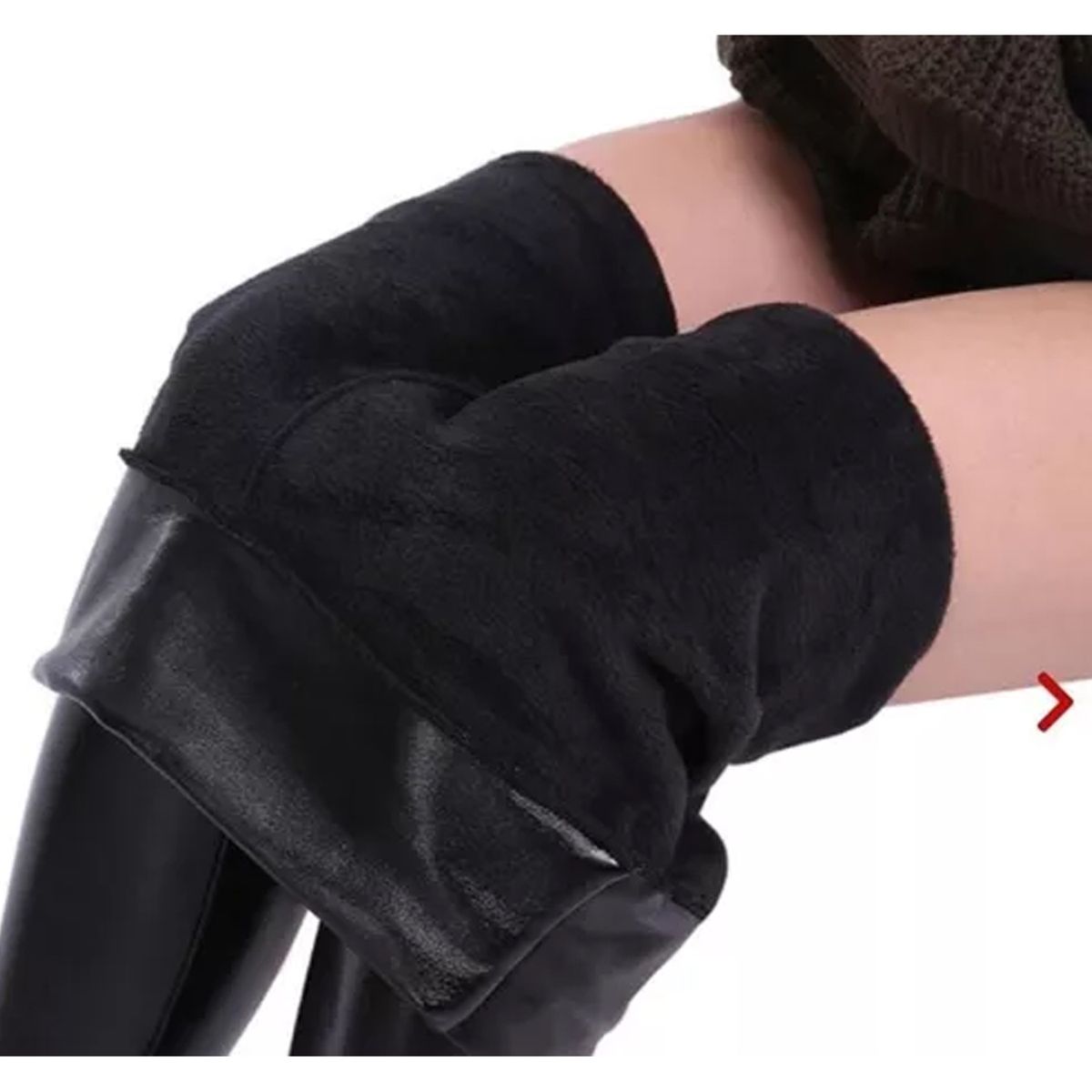 EVERSO - Calza Leggins Eco Cuero Con Polar Para Dama