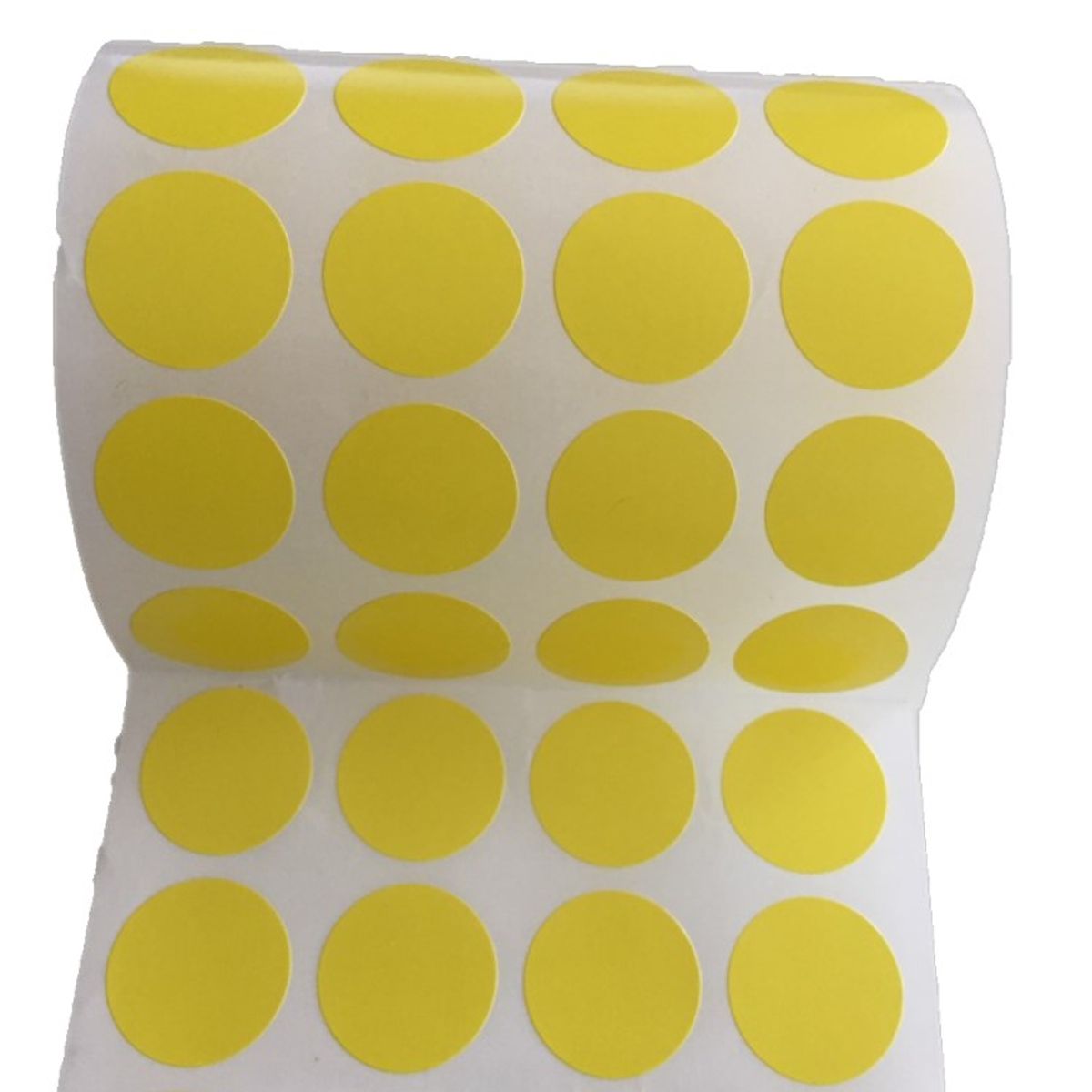 GENERICO - 1000 Etiquetas Adhesivas Redondas Amarillas 20 mm Diametro