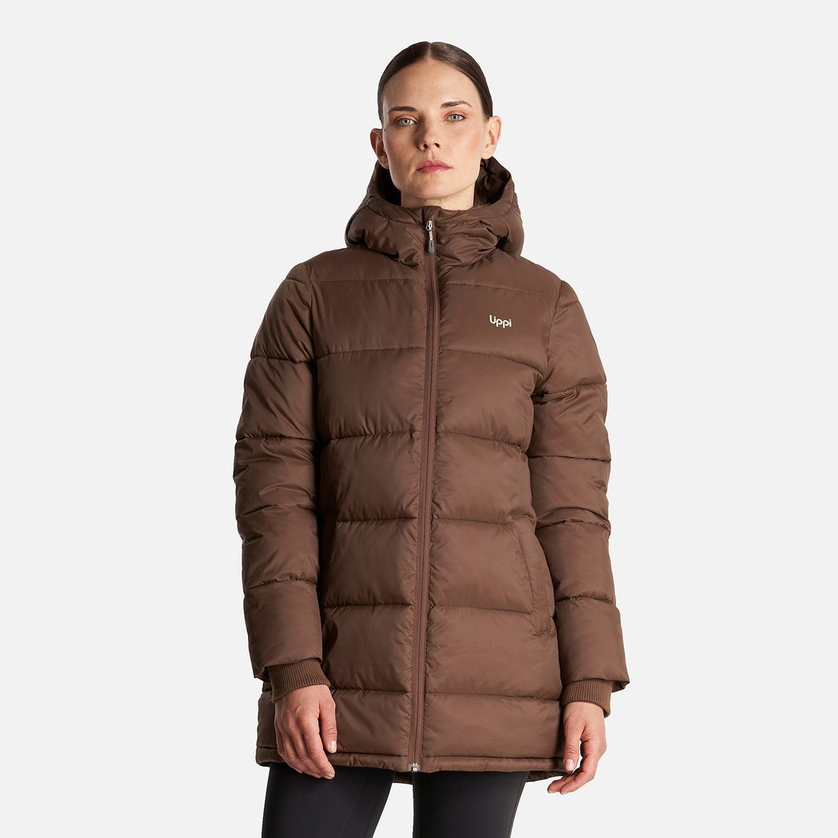 LIPPI - Chaqueta Mujer Long Line Steam Pro Hoody Jacket Café Lippi