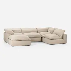 ROSEN - Sofá Seccional Shanklin 5 Piezas Tela Beige