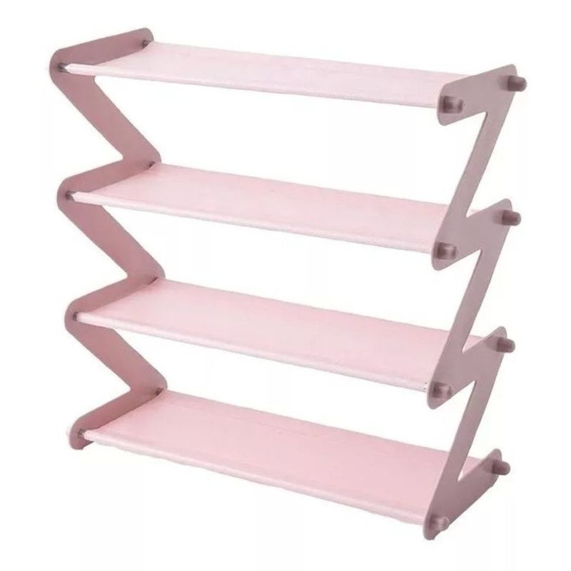 GENERICO - Organizador De Zapato Modelo Z Estante Calzado Zapatero Rosado
