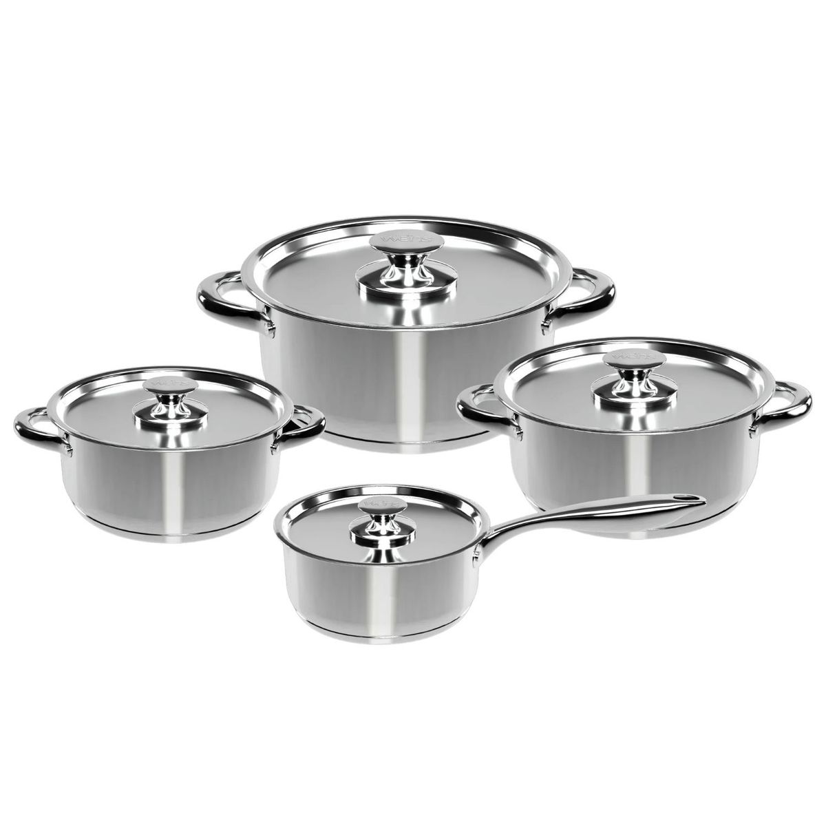 WENS - Bateria de Cocina 8 Piezas Ollas de Acero Wens 460-8SS.