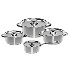 WENS - Bateria de Cocina 8 Piezas Ollas de Acero 460-8SS.