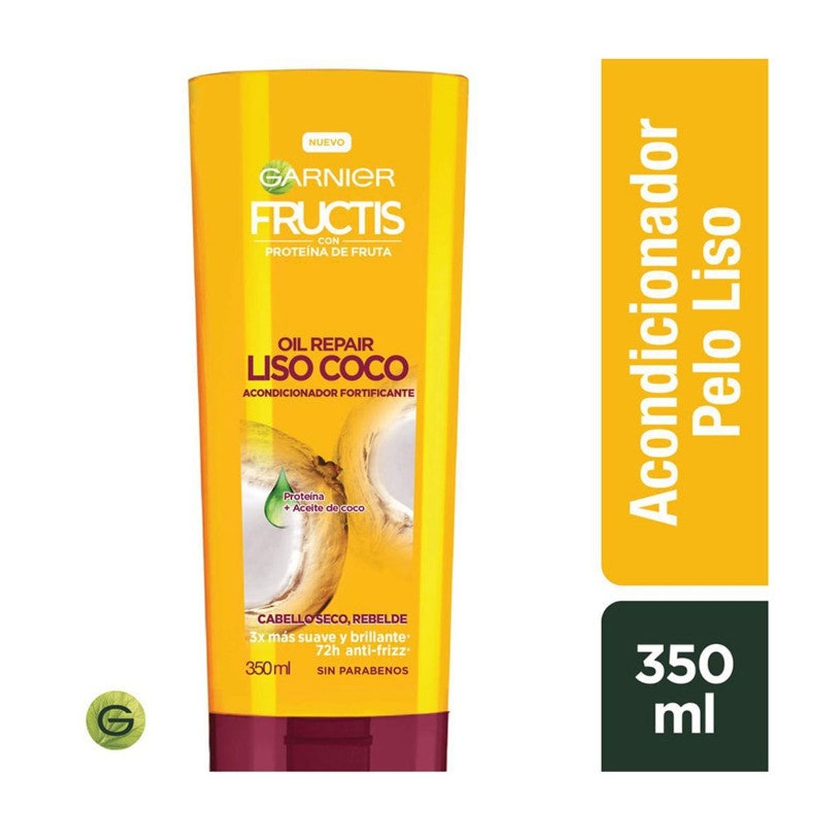 GARNIER - Acondicionador Fructis Oil Repair Liso Coco Cabello Seco Rebelde 350 Ml.-