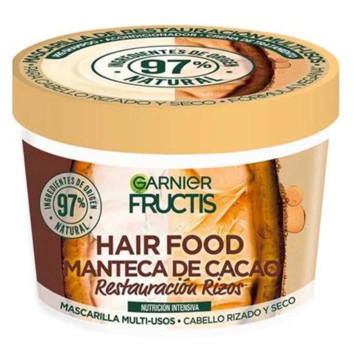 GARNIER - Mascarilla Hair Food Manteca de Cacao Multi-usos - Para Cabello Rizado y Seco