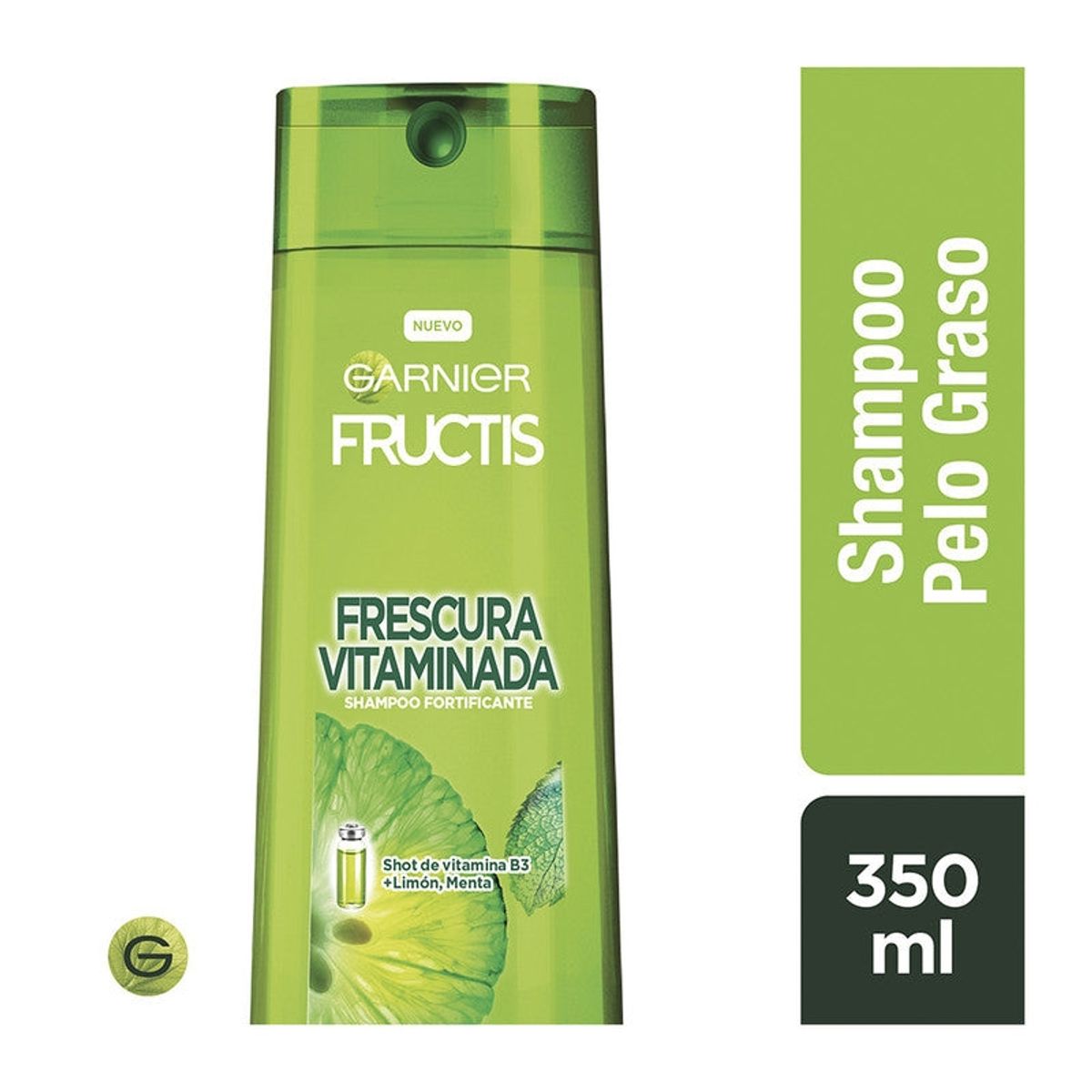 GARNIER - Shampoo Fructis Frescura Vitaminada B3 Limon Menta Normal a Graso 350Ml Fructis