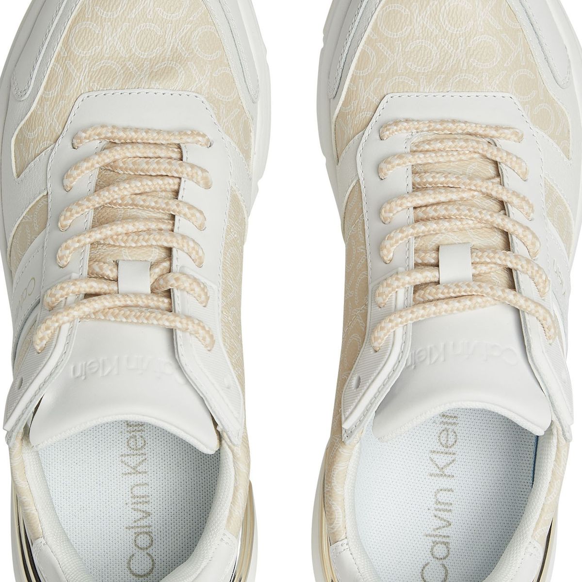 CALVIN KLEIN - Zapatilla Mujer Mix Cordones Blanco Calvin Klein