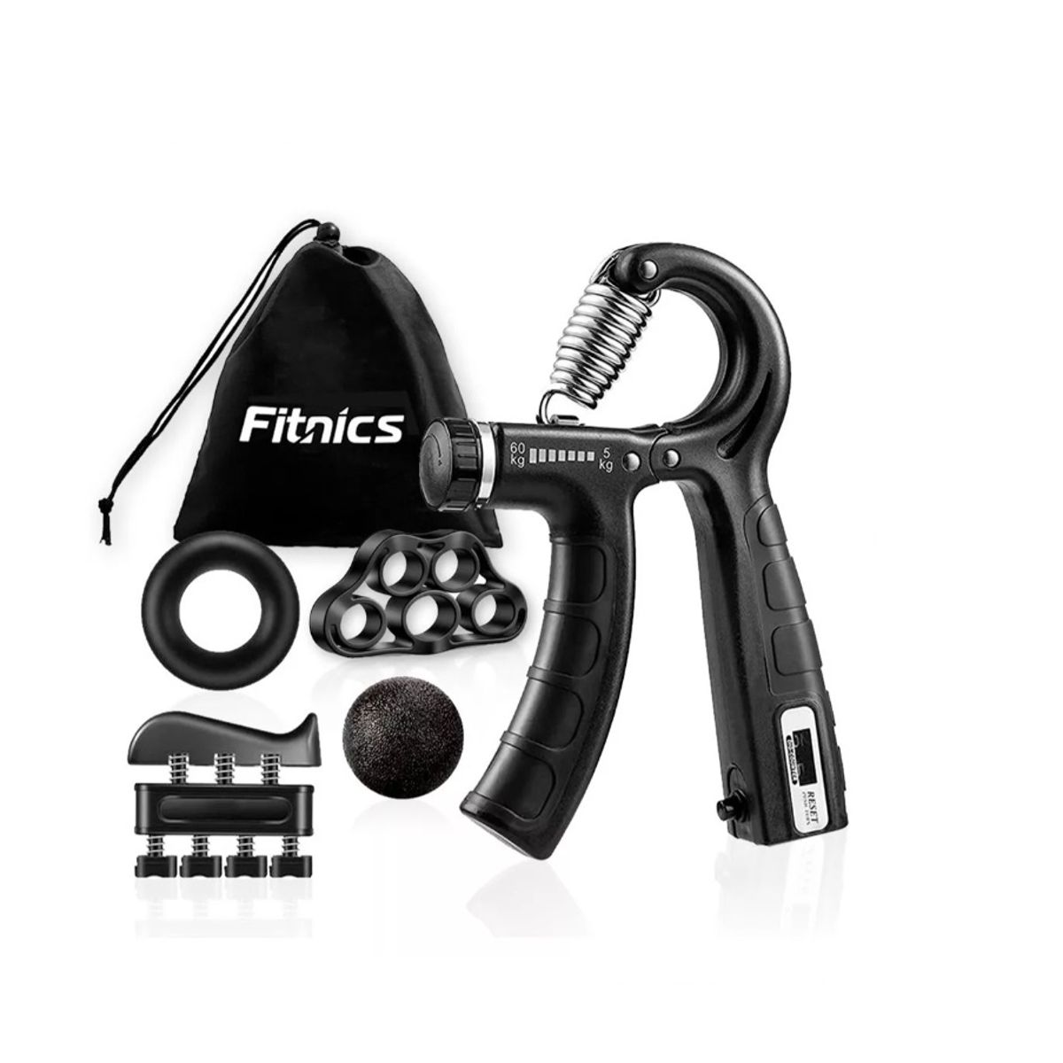 GENERICO - Set Hand Grip Ejercitador Manos Y Antebrazo Fitnics 10-60 Kg
