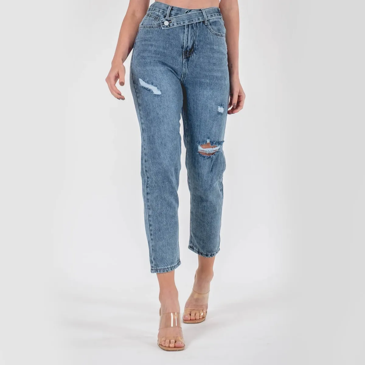 GUINDA - Jeans Mom lazo cruzado GUINDA Maze