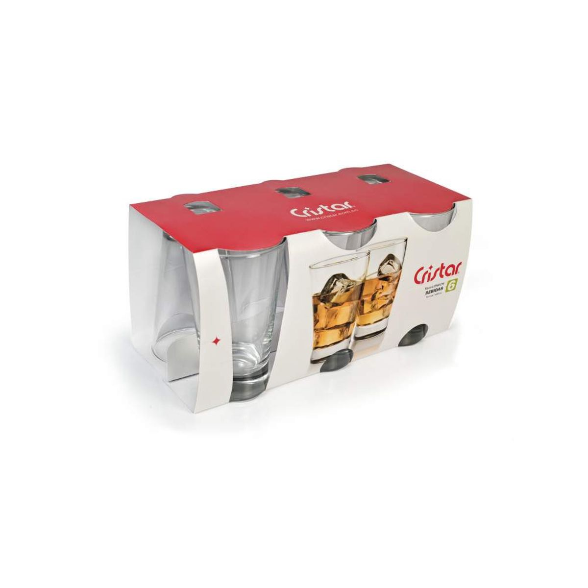 GENERICO - Set 6 Vasos Altos Vidrio Cristal 394ml London.