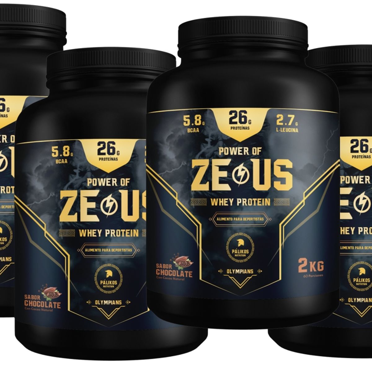 PALIKOS FITNESS - Pack Zeus Extreme - 4 Whey Protein Zeus de 2 kg - (8 kilos) Chocolate