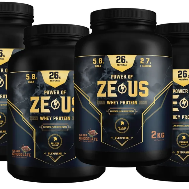 PALIKOS FITNESS - Pack Zeus Extreme - 4 Whey Protein Zeus de 2 kg - (8 kilos) Chocolate