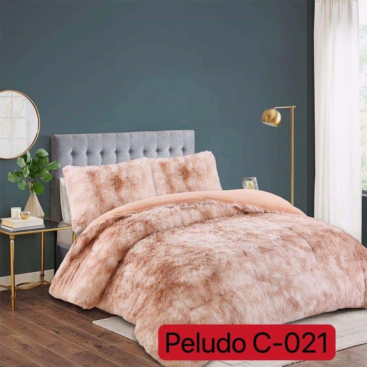 GENERICO - Cubrecama de Invierno Peludo con Chiporro 1.5 P Beige Jaspeado 021