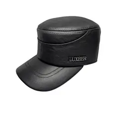 L LUXHER - Gorro jockey de cuero genuino lujo LUXHER mod Berlín