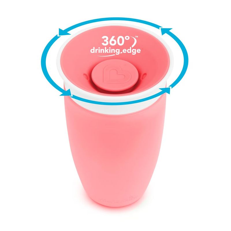 MUNCHKIN - Vaso Antiderrame Miracle 360° Sippy 296 ml Munchkin - Rosa