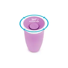 MUNCHKIN - Vaso Antiderrame Miracle 360° Sippy 296 ml - Lila