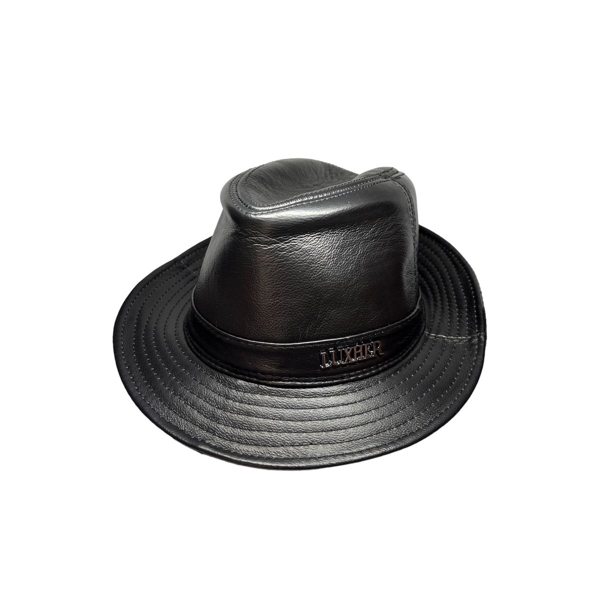 L LUXHER - Sombrero de cuero genuino gorro lujo LUXHER mod Ámsterdam