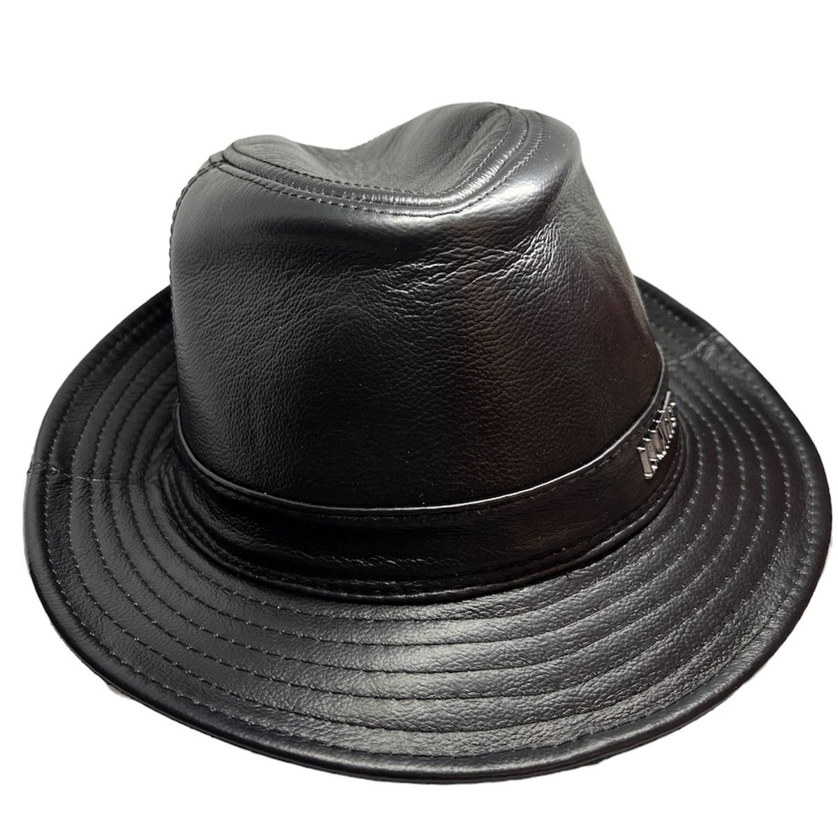 L LUXHER - Sombrero de cuero genuino gorro lujo LUXHER mod Ámsterdam