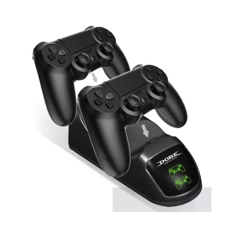 GENERICO - Base Cargador Mando Ps4 Control Joystick 2 Baterias