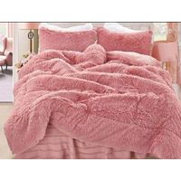 Plumon Cobertor de invierno peludo con chiporro 1,5 plaza - Rosa