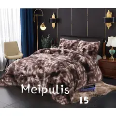 GENERICO - Plumon Cobertor de invierno peludo con chiporro 1,5 PLAZA - Cafe Jaspeado