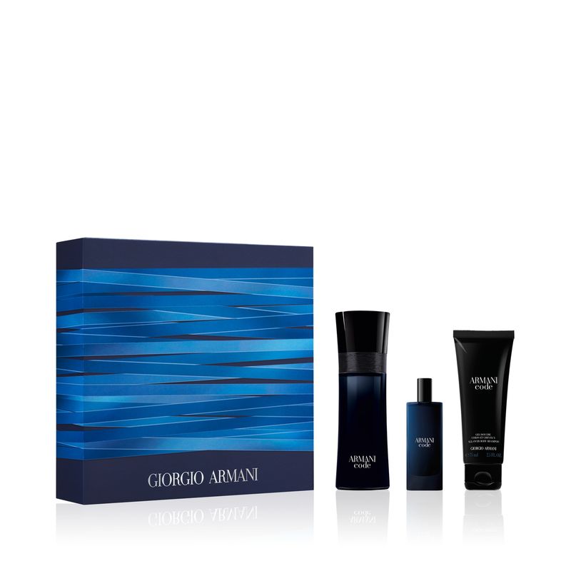 GIORGIO ARMANI - Set Perfume Hombre Armani Code Edt 75 ml + 15 ml + Gel 75 ml