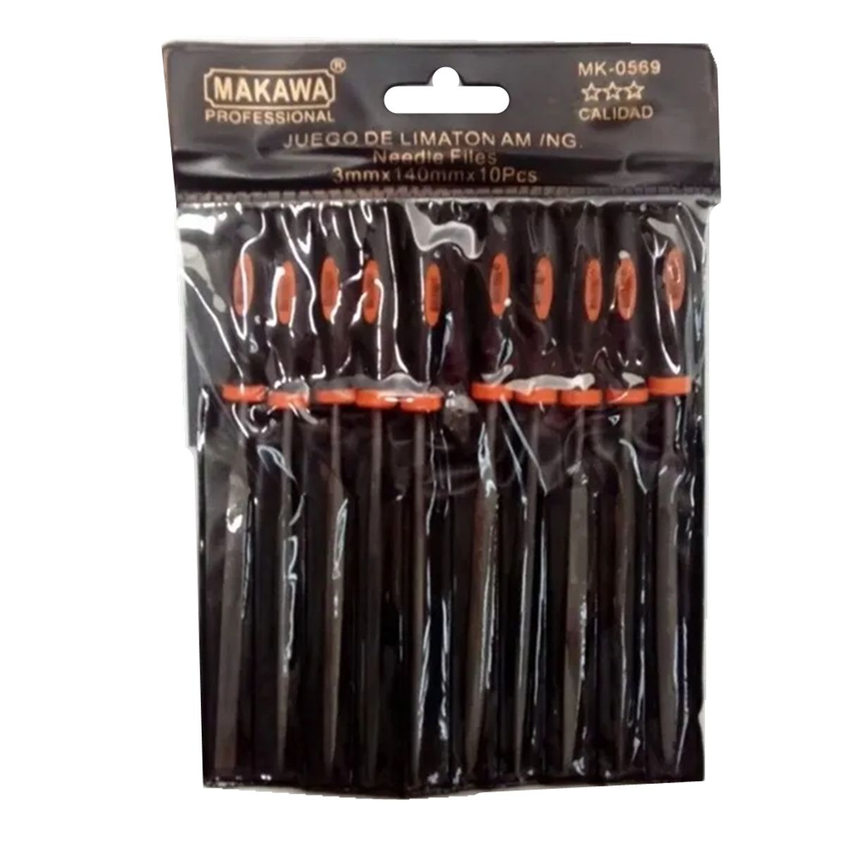 MAKAWA - Kit Set Juego De Mini Limas / 10 Piezas / 3mm X 140mm Makawa