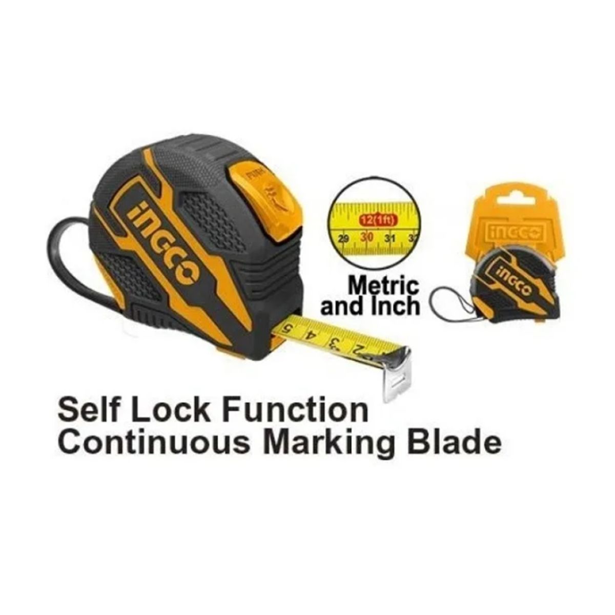 INGCO - Cinta Huincha De Medir Metrica De Acero 5mts x 19mm