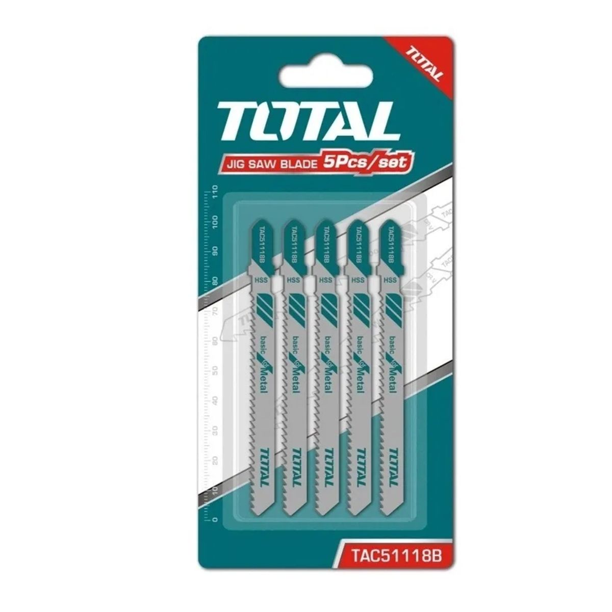 TOTAL TOOLS - Set Juego De Hojas Para Sierra Caladora P/ Metal 5 Piezas
