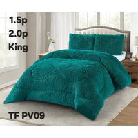 Plumon Cobertor de invierno Peludo con Chiporro KING - Turquesa.