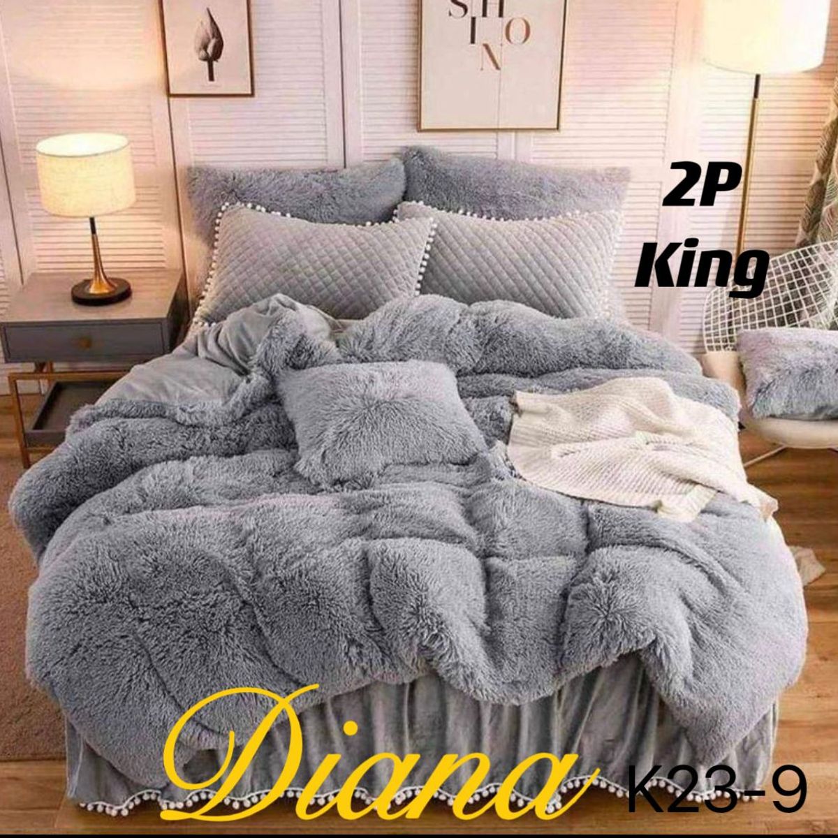 GENERICO - Cobertor de invierno peludo con chiporro 1,5 plaza - Gris