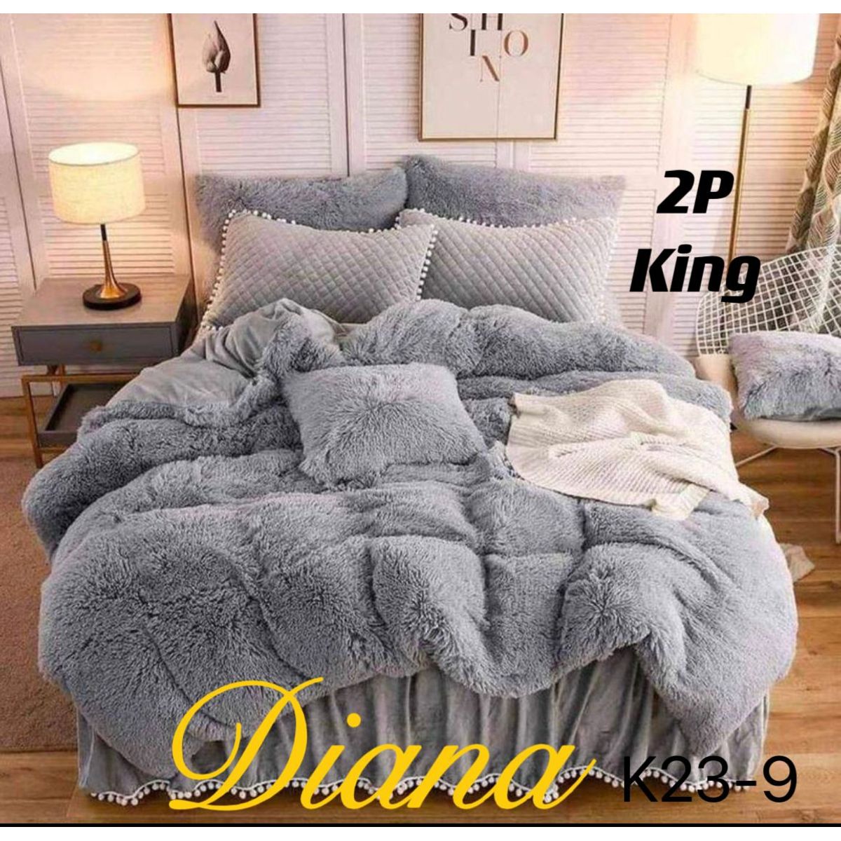 GENERICO - Cobertor de invierno peludo con chiporro 1,5 plaza - Gris