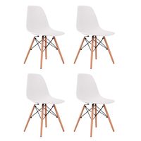Set 4 Silla Eames Dsw Clasica Blanca
