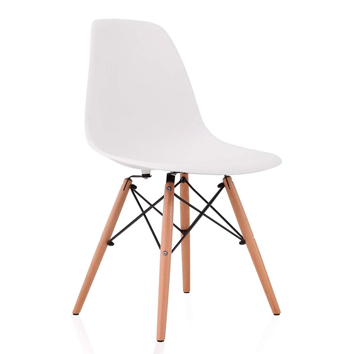 LUMAX - Set 4 Silla Eames Dsw Clasica Blanca