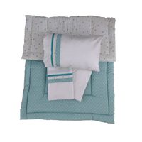 Set cuna Corral 110x70 cm - Verde estrella luna y Puntos Blancos